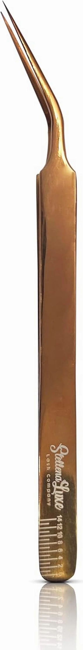 Isolation Tweezer for Lash Extensions Extra Long Angled Tip Curved Tweezers Precision Tip for Easy Eyelash Separation Stellena Luxe Lash Company