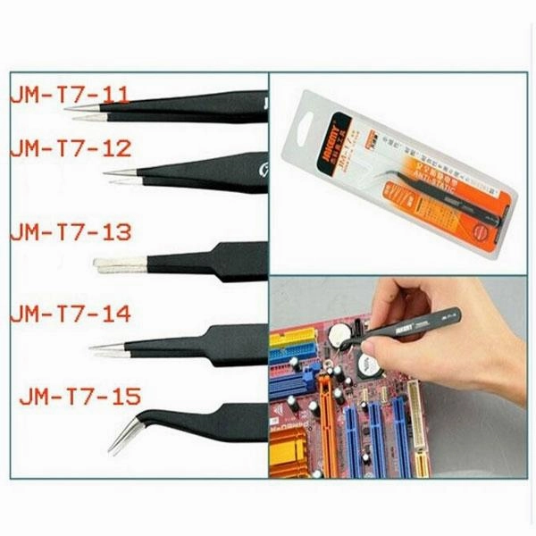 JAKEMY JM-T7-11 Stainless Steel Anti-Static Long Pointed End Tweezers