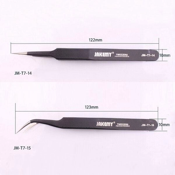 JAKEMY JM-T7-11 Stainless Steel Anti-Static Long Pointed End Tweezers