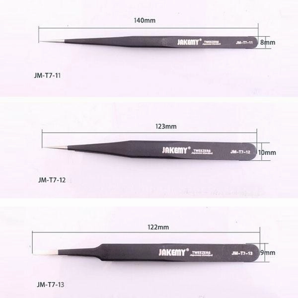 JAKEMY JM-T7-11 Stainless Steel Anti-Static Long Pointed End Tweezers
