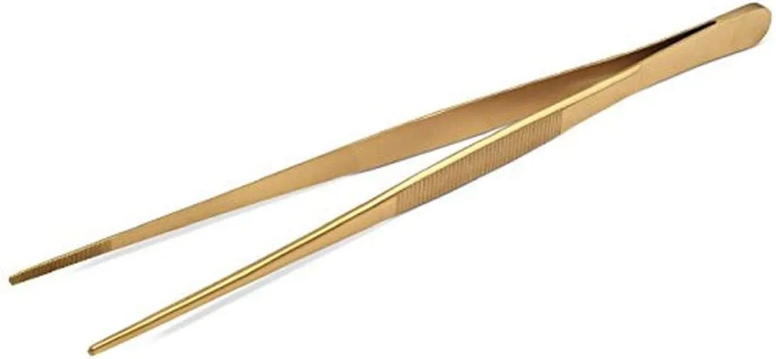 JB Prince Gold Straight Tip Tweezer 10 inches