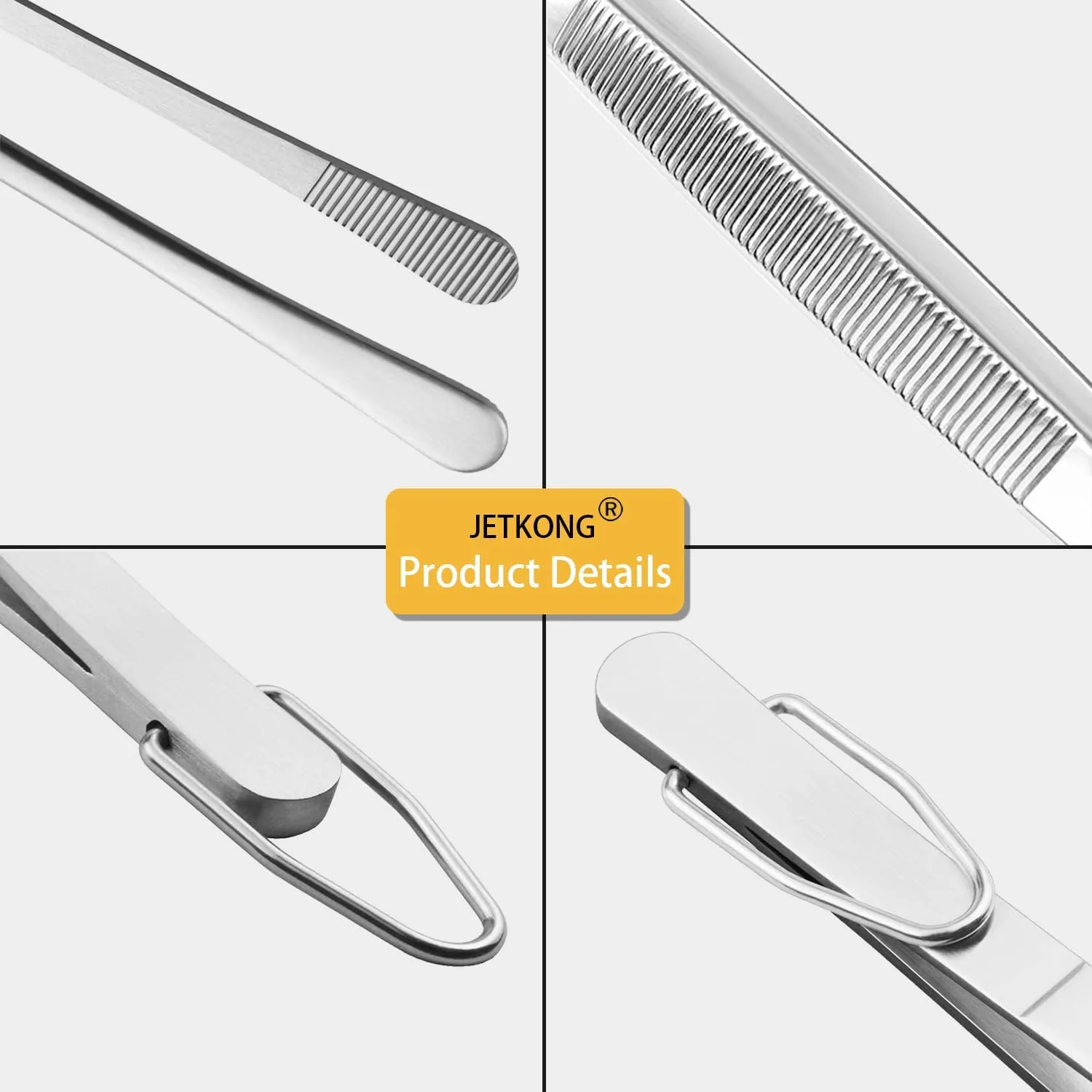 JETKONG 3 Pcs 14-Inch Stainless Steel Cooking Tweezers Heavy Duty Kitchen Food Tweezers (14 14 14 Inch, Silver)