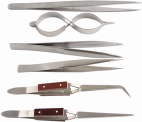 Jewelry Tweezer, Straight Tip Tweezer, 6PCS per Set Jewelry Straight Curved Tip SelfLock Tweezer Jewelry Making Tool