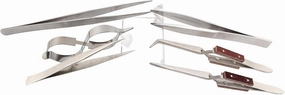 Jewelry Tweezer, Straight Tip Tweezer, Jewelry Straight Curved Tip SelfLock Tweezer 6PCS per Set Jewelry Making Tool