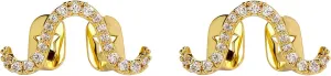 JINAO Grillz - Grills for Your Teeth, Gold Tooth Cap 2pcs 14K Gold Plated Möbius Diamond Single Tooth Grill Cap for Men Women Rapper Costume
