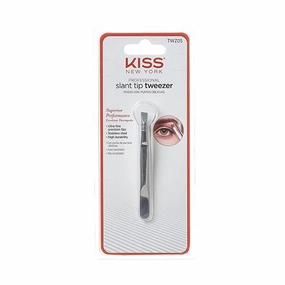 KISS NEW YORK Slant Tip Tweezer – Ultra-Fine Precision Tip for Perfect Brow Shaping & Hair Removal