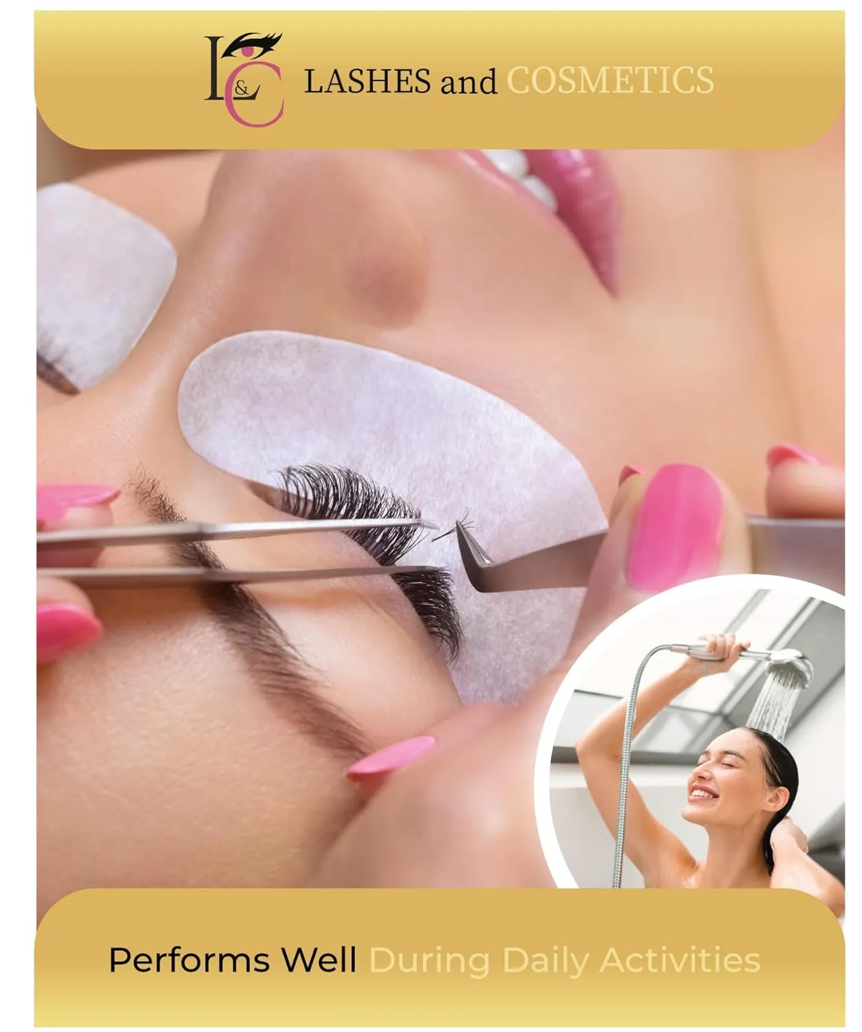 Knot Free Cluster Lashes Kit With Everlasting Eyelash Glue and Black Eyebrow & 2 Eyelash Tweezer - Short, Medium, Long Eyelash Extensions