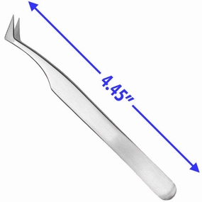 L-Shaped Volume Tweezer - Stainless Steel - 4.45" Long / Case of 20 Individually Wrapped Tweezers