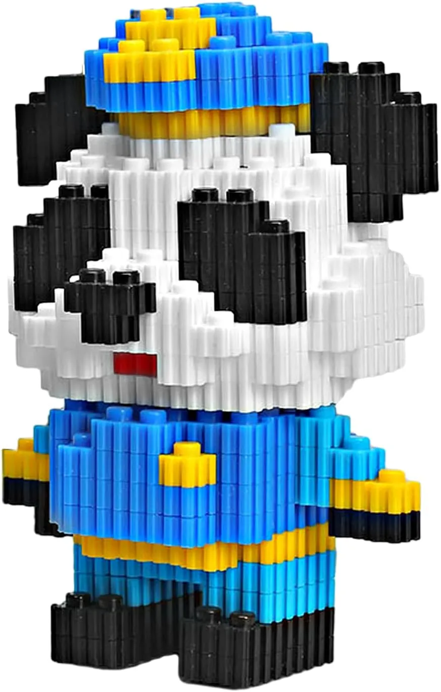 Larcele Micro Building Blocks Animal Set, DIY Mini 3D Building Toy Bricks,339 Dots KLJM-10 (Police Panda)
