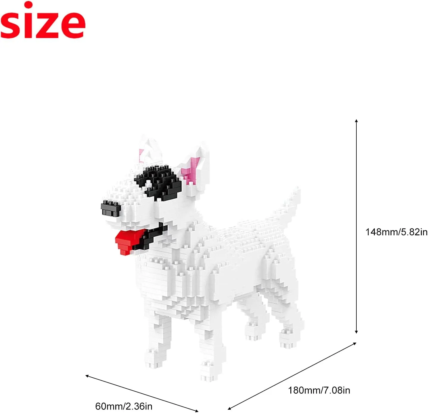 Larcele Micro Building Blocks Animal Set, DIY Mini 3D Building Toy Bricks,797 Pieces KLJM-05(Bull Terrier)