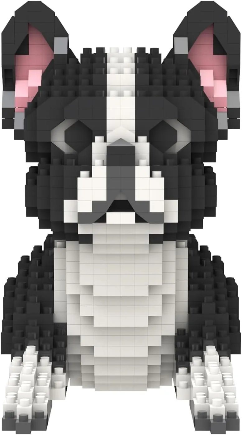 Larcele Micro Dog Building Blocks Mini Pet Building Toy Bricks, 812 Pieces KLJM-02(Boston Terrier)