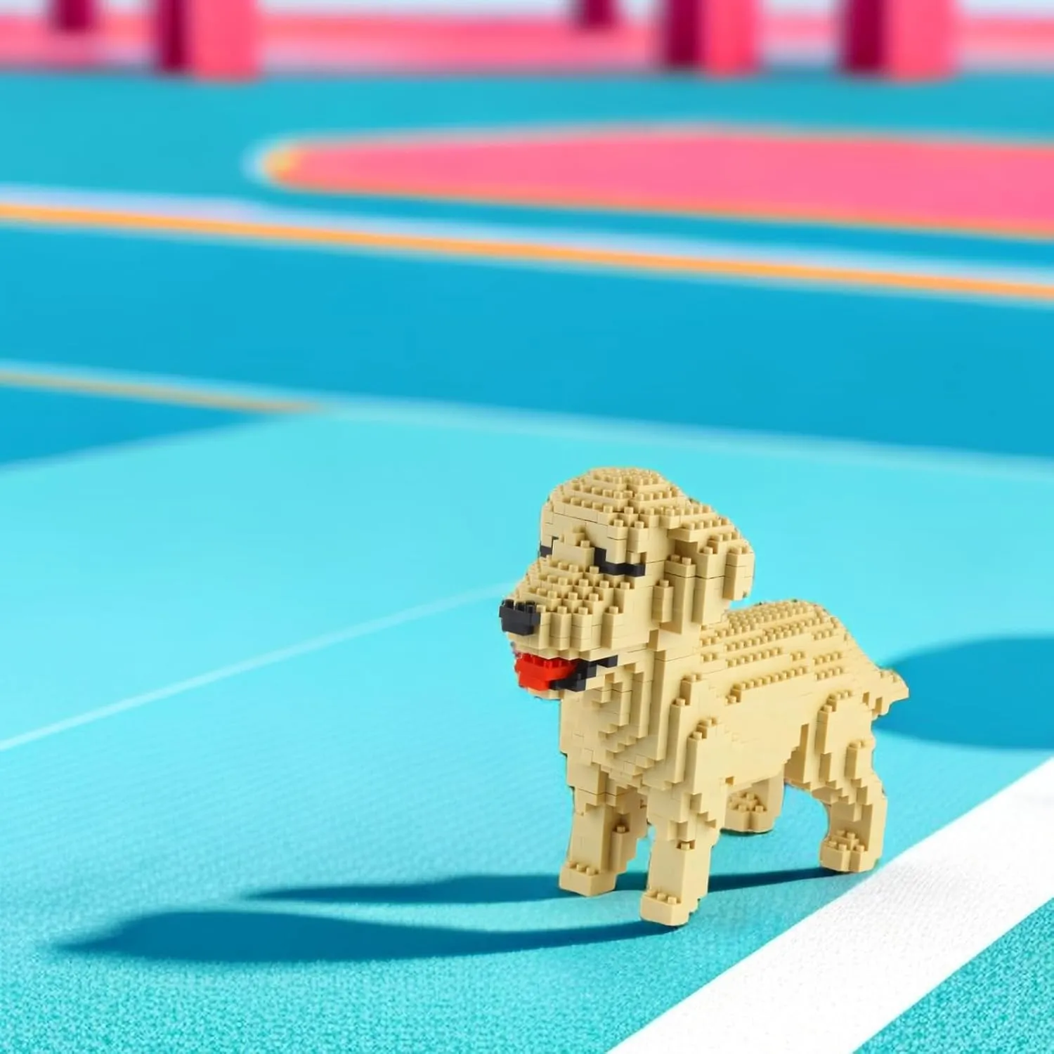 Larcele Micro Dog Building Blocks Mini Pet Building Toy Bricks,950 Pieces KLJM-02 (Golden Retriever)
