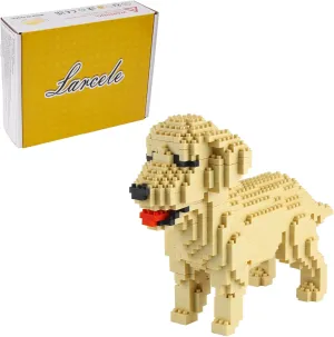 Larcele Micro Dog Building Blocks Mini Pet Building Toy Bricks,950 Pieces KLJM-02 (Golden Retriever)