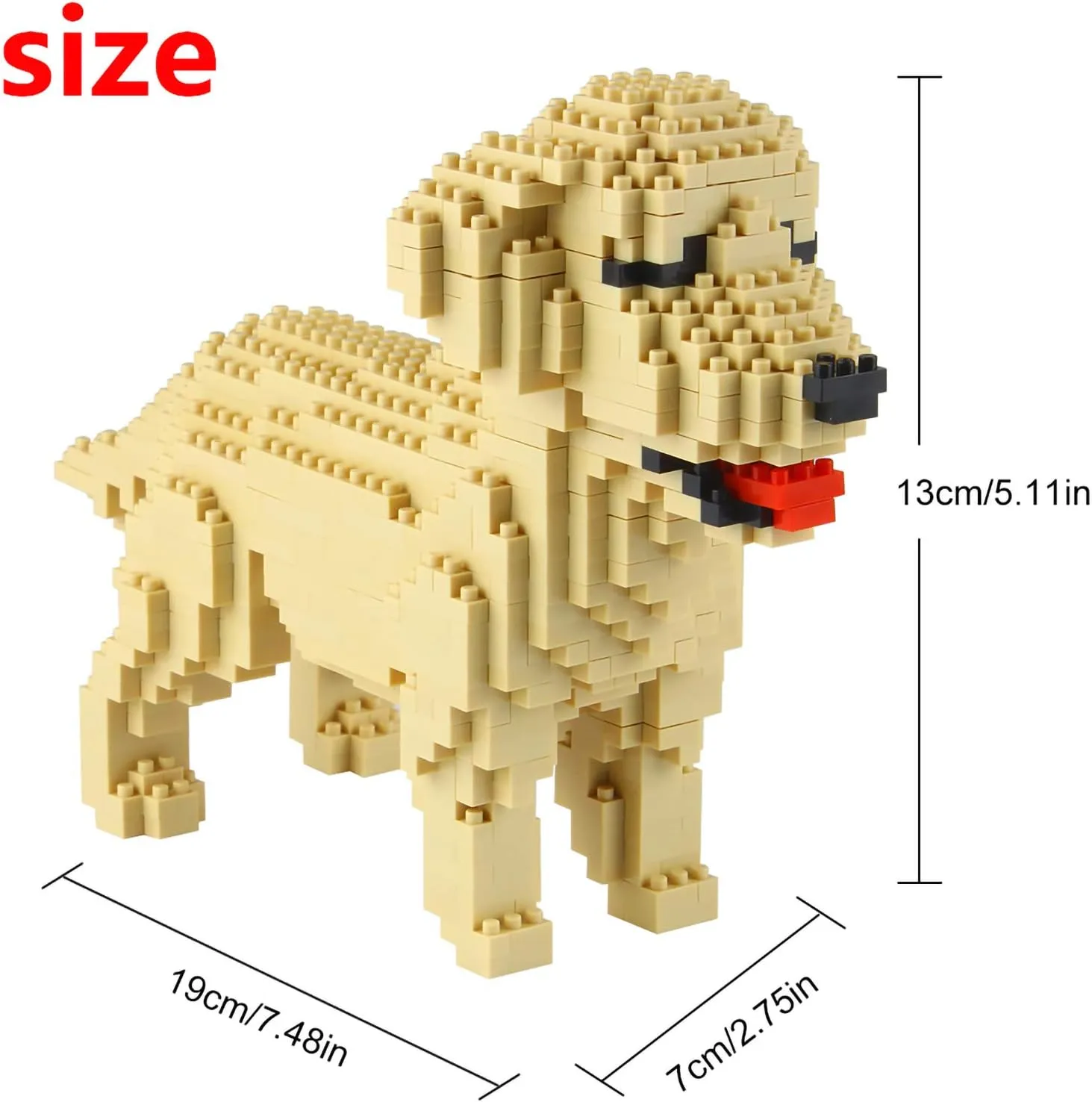Larcele Micro Dog Building Blocks Mini Pet Building Toy Bricks,950 Pieces KLJM-02 (Golden Retriever)