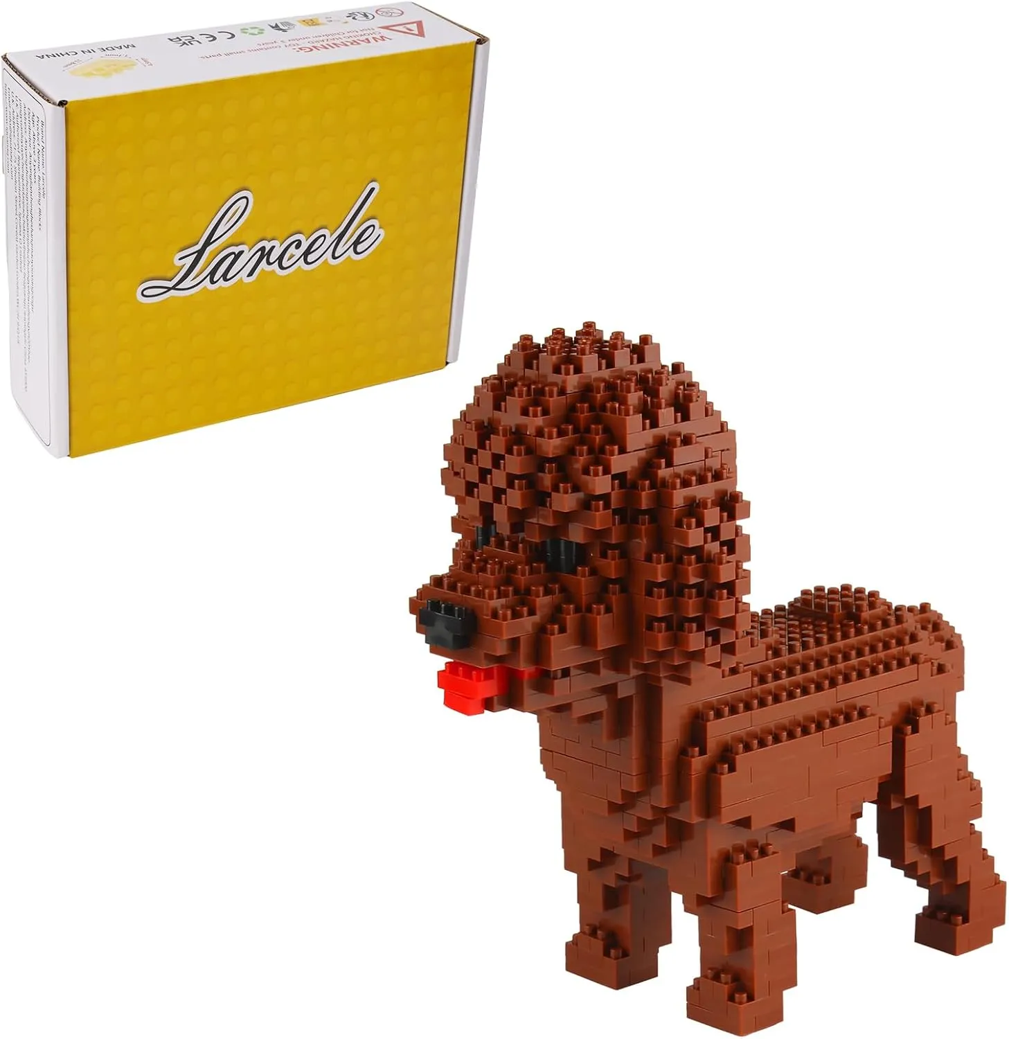 Larcele Micro Dog Building Blocks Set Mini Pet Building Toy Bricks,950 Pieces KLJM-02 (Poodle)