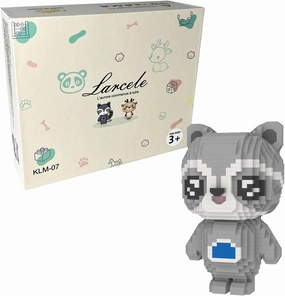 Larcele Animal Series Micro Building Blocks Animal Set, DIY Mini 3D Building Toy Bricks,1211 Pieces KLJM-07 (Raccoon)