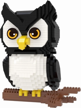 Larcele Animal Series Micro Building Blocks Animal Set, DIY Mini 3D Building Toy Bricks Kit,1216 Pieces KLJM-07 (Owl)