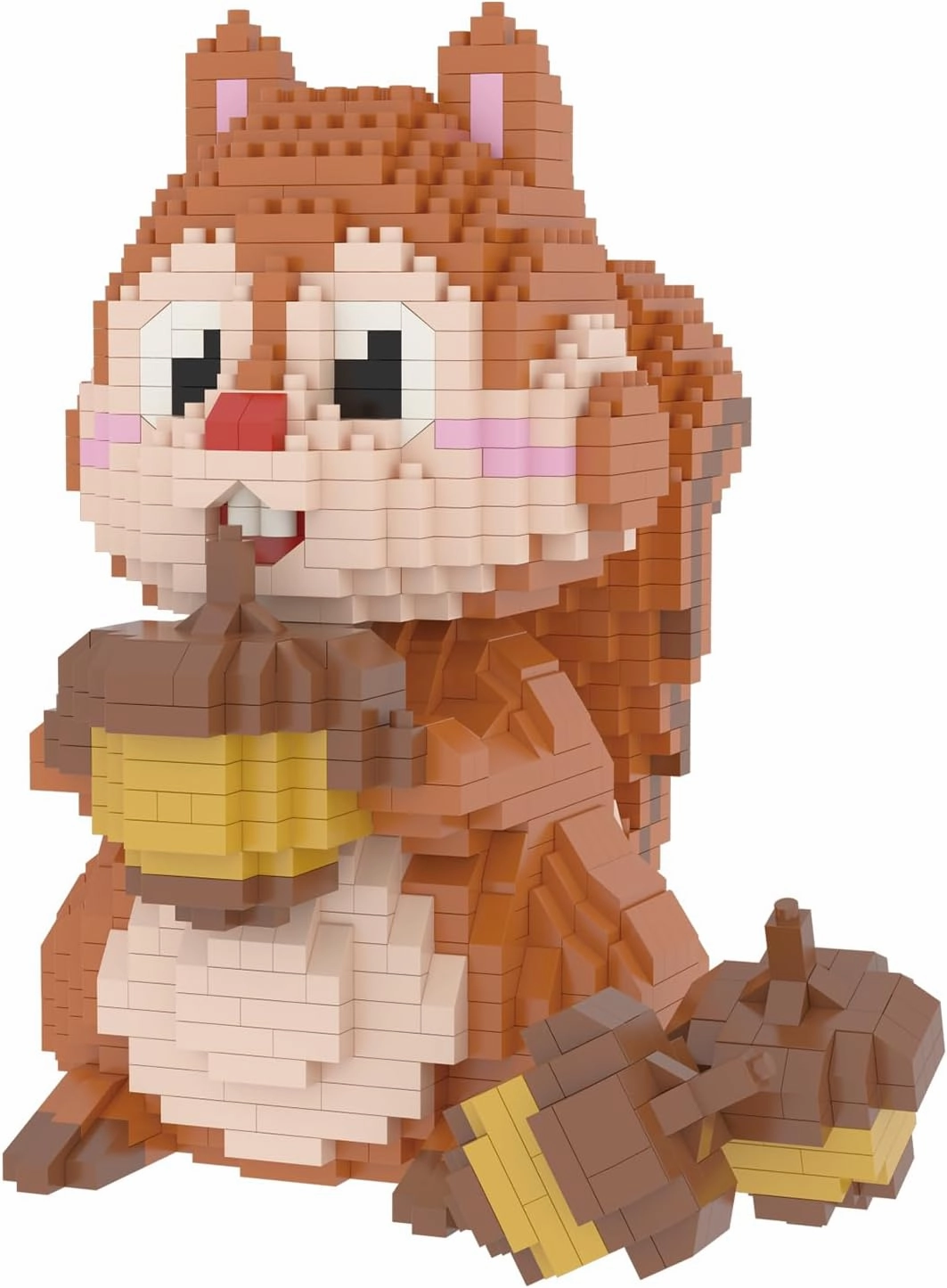 Larcele Animal Series Micro Building Blocks Animal Set, DIY Mini 3D Building Toy Bricks Kit,1449 Pieces KLJM-07 (Squirrel)