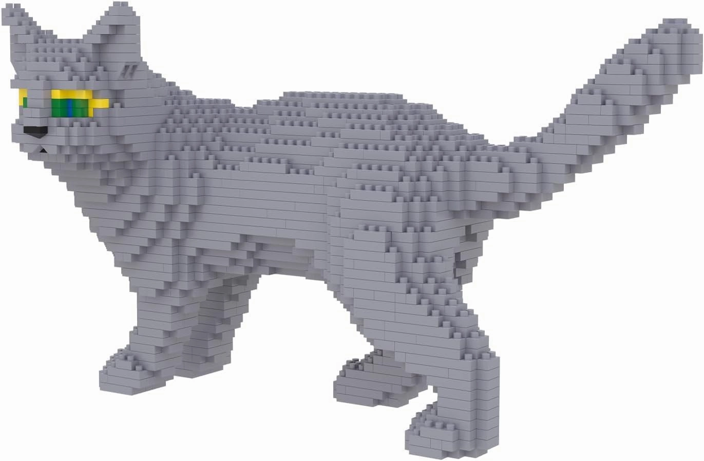 Larcele Cat Micro Building Blocks Animal Set, DIY Mini 3D Building Toy Bricks Kit,1131 Pieces KLJM-05 (Blue Cat)