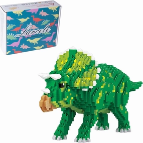 Larcele Micro Building Blocks Dinosaur Set, DIY Mini 3D Building Toy Bricks,1737 Pieces KLJM-06 (Triceratops)