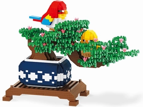 Larcele Micro Building Blocks Set, DIY Mini 3D Building Toy Bricks,1496 Pieces KLJM-08 (Potted Plant)