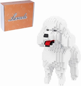 Larcele Mini Building Blocks Animal Set, DIY Micro 3D Building Toy Bricks,790 Pieces KLJM-05(Teddy in White)