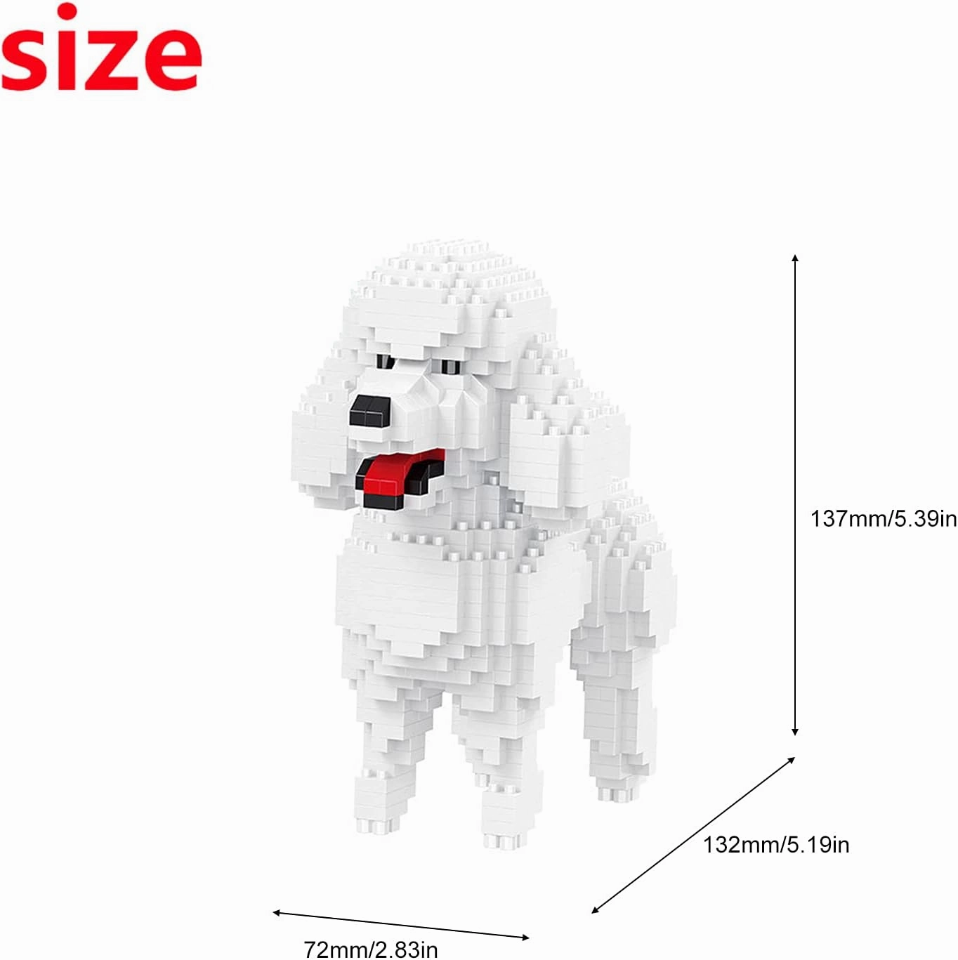 Larcele Mini Building Blocks Animal Set, DIY Micro 3D Building Toy Bricks,790 Pieces KLJM-05(Teddy in White)