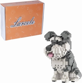 Larcele Mini Building Blocks Animal Set, DIY Micro 3D Building Toy Bricks,934 Pieces KLJM-05(Schnauzer)