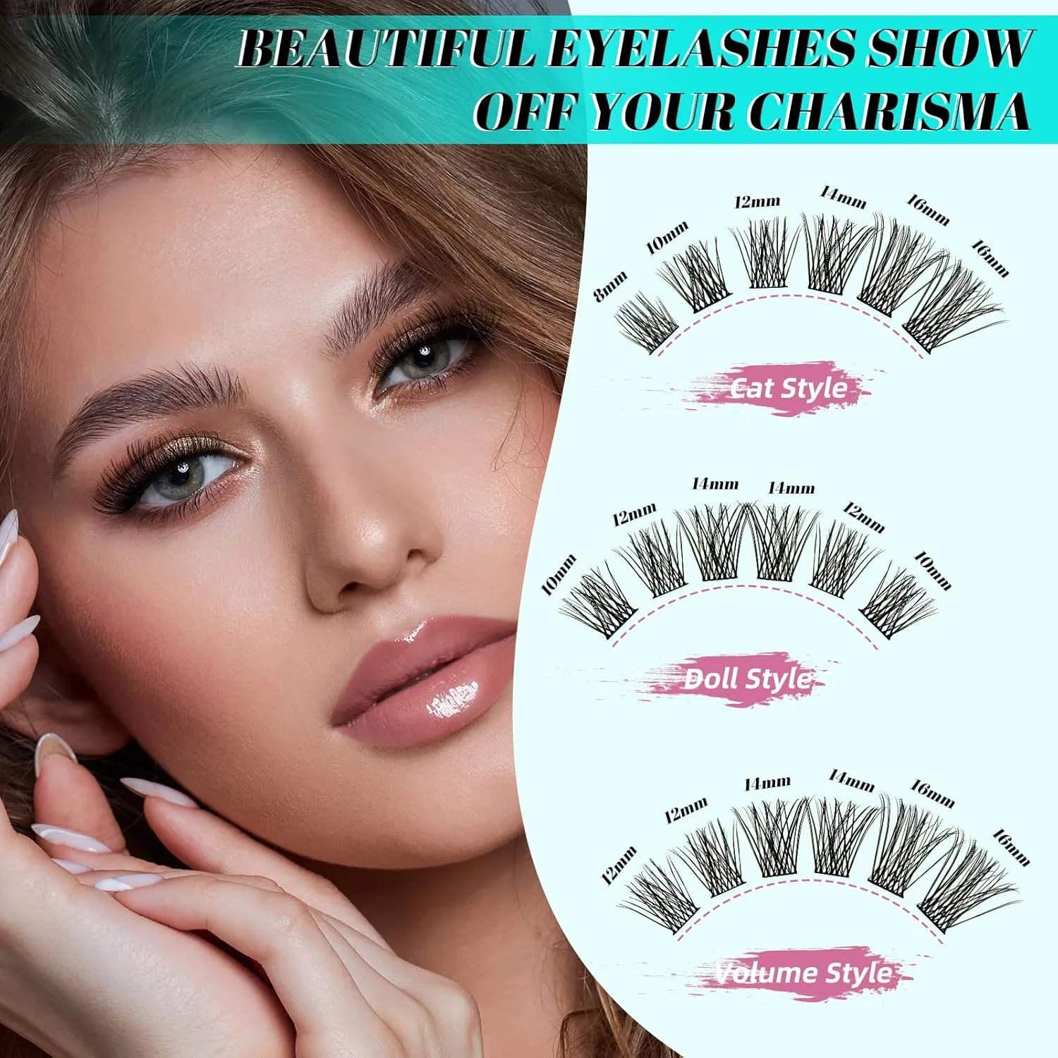Lash Extension Kit,DIY Individual Lashes Clusters Kits,with Bond And Seal,Lash Remover For Eyelashes Extensions,Lash Applicator Tool For False Eyelash Cluster Kit 144Pcs(XP05,VINE025|set)