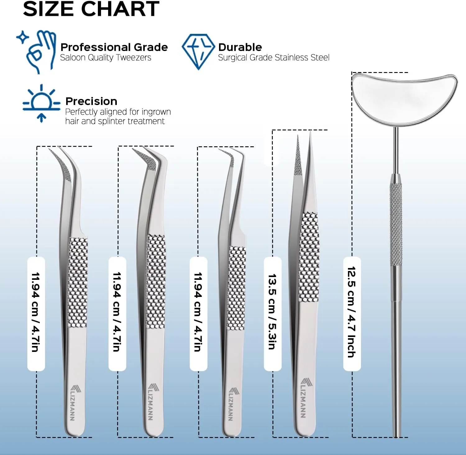 Lash Tweezers Eyelash Extensions Tweezers Set 5 PCS Individual and Volume Lash Extensions Eyelash Applicator Tool Precision Tweezers for Eyelash Extension Professional- Silver