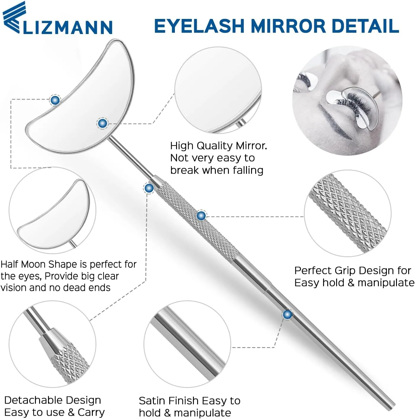 Lash Tweezers Eyelash Extensions Tweezers Set 5 PCS Individual and Volume Lash Extensions Eyelash Applicator Tool Precision Tweezers for Eyelash Extension Professional- Silver