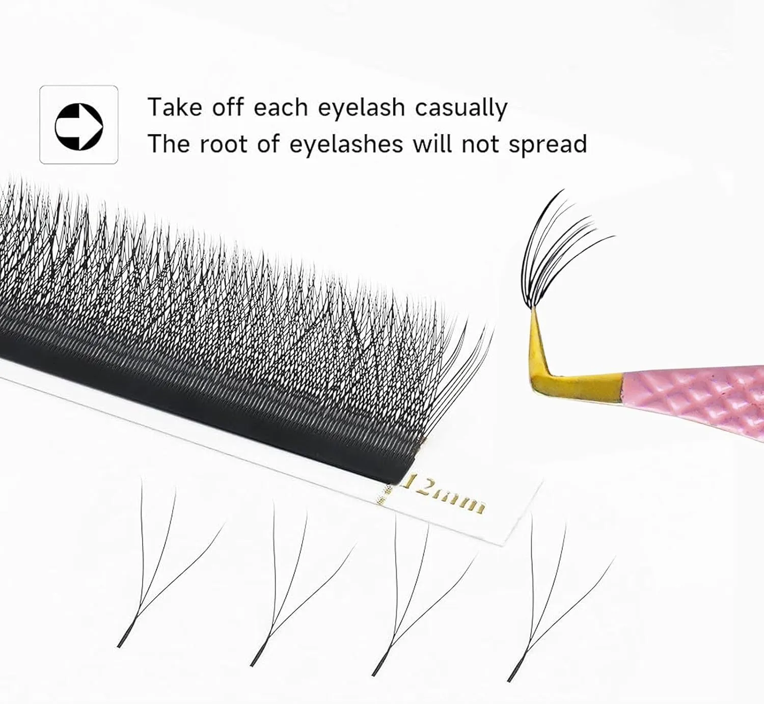 Lash Tweezers - Stainless Steel Fiber Tip Eyelash Tweezers (Set of 4) - Diamond Grip Professional Lash Tweezers for Eyelash Extensions (Pink)