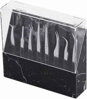 Lash Tweezer Holder, Dust-Proof Acrylic Tweezer Holder with 8 Holes, Sturdy Portable Tweezer Stand for Eyelash Extensions Supplies Acrylic Display Stand, Lash Tweezer Holder