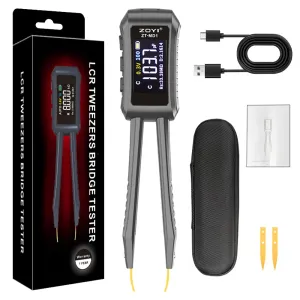 LCR Meter, ZOYI 10KHz LCR Meter Tweezer with 0.5% Accuracy, Digital Multimeter Tester with OLED Display, Tester for SMD, ESR, Resistor, Capacitor, Inductance, Voltage, Frequency, Diode