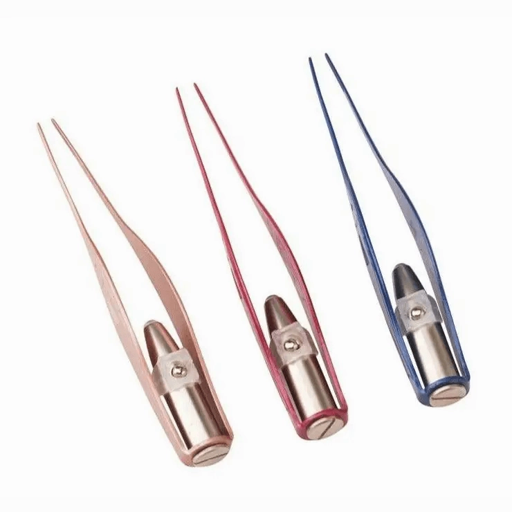 LED Flashlight Stainless Steel Tweezers Ear Pick Clean Colorful Tweezers Tool Hair Removal Care