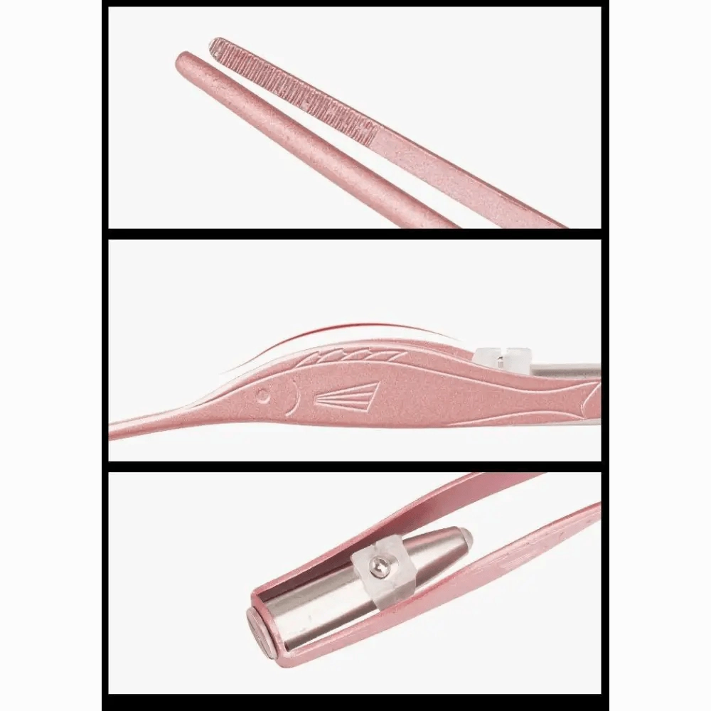 LED Flashlight Stainless Steel Tweezers Ear Pick Clean Colorful Tweezers Tool Hair Removal Care