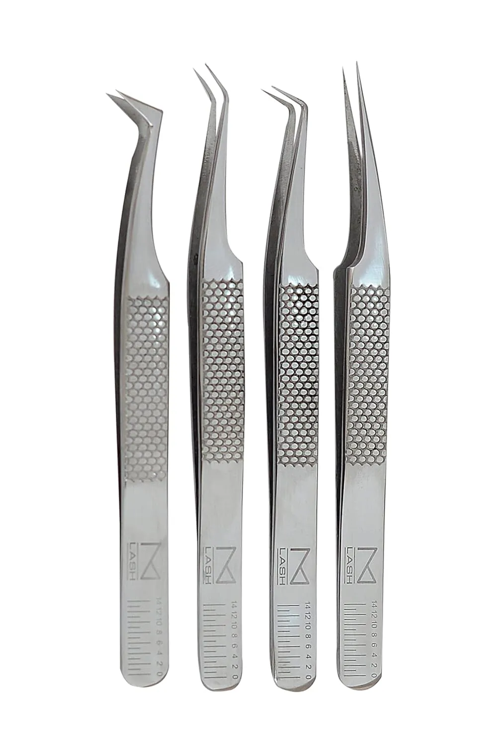 M LASH V4 - Stainless Steel Precision Eyelash Tweezers - Professional Grade Lash Applicator Tool for Meticulous Eyelash Extensions (Silver)