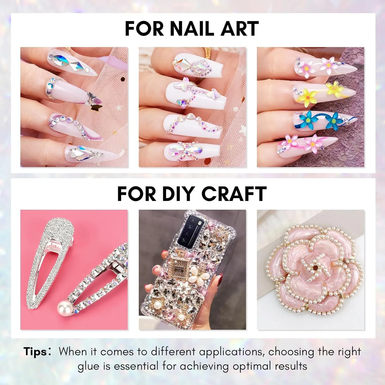 Makartt Gel Polish Nail Gems With Nail Rhinestone Glue Set,1968PCS Nail Art Rhinestones Kit with Tweezer,3D Nail Gel AB Crystal Nail Decorations Crafts Acrylic Press On Nails Gifts for Girls