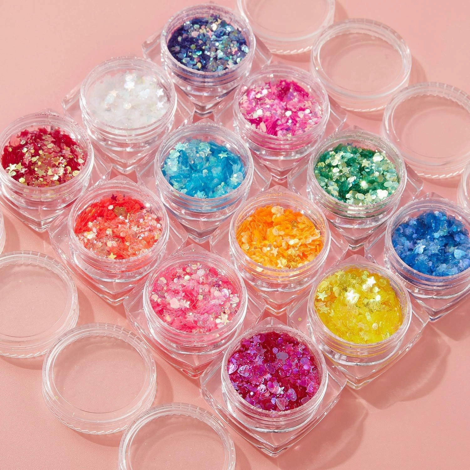 Makartt Nail Decoration Set, 4 Boxes Glitter Sequins & Rhinestones for Spring, Summer, Nail Art, DIY Nail Decoration Accessories Kit