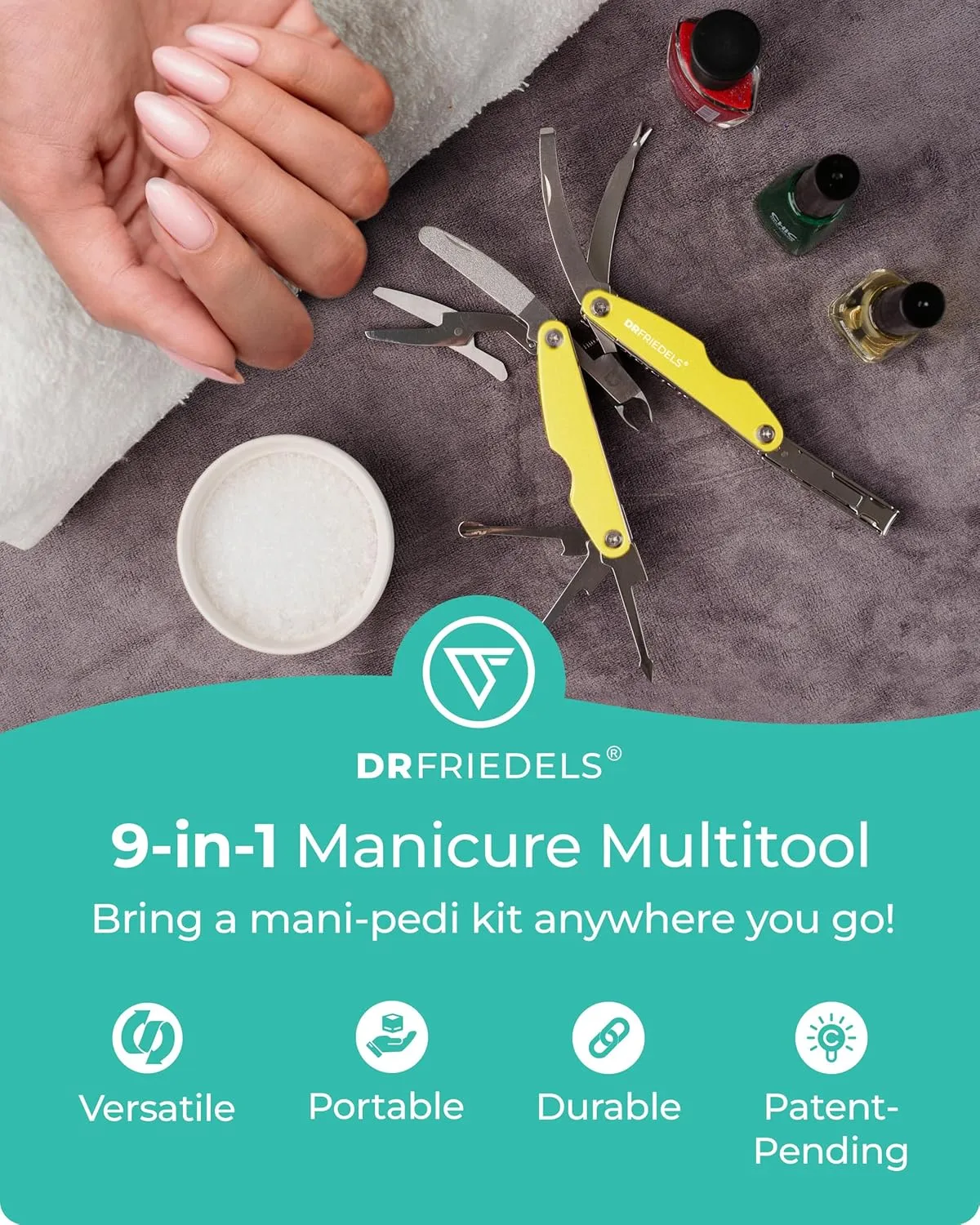 Manicure and Pedicure Kit - 9 in 1 Professional Manicure Set For Women & Men with Cuticle Trimmer, Cuticle Remover, Cuticle Pusher - Nail Techs & Nail Lovers’ Manicure Set Professional by DrFriedels