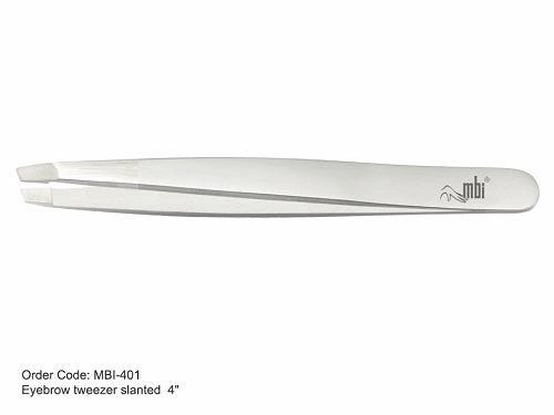 MBI EYEBROW TWEEZER SLANTED 4"