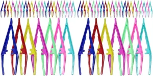 Mikinona 60pcs Plastic Eyebrow Tweezers for Women Ergonomic Design Brow Grooming Kit Disposable Makeup Tweezers for Precision Trimming and Shaping