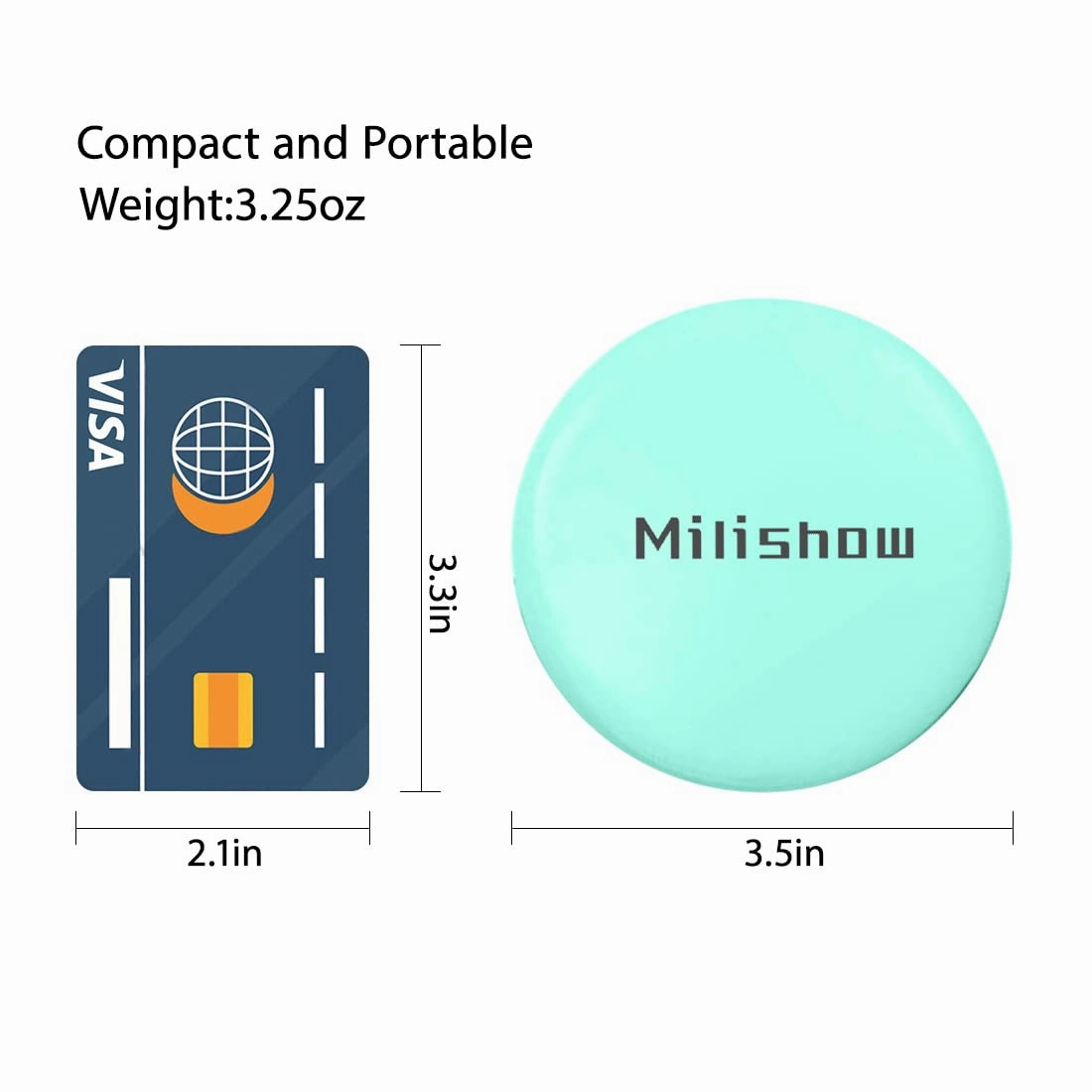 Milishow Compact Mirror with LED Light,1x/10x Magnifying Rechargeable Mirror,3.5in, Dimmable Travel Mirror for Purse,Pocket,Handheld 2-Sided Makeup Mirror