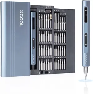 Mini Electric Screwdriver Set with Drill Bits, 52-in-1 400RPM 5 Torque Settings Precision Electric Screwdriver, 48 Magnetic Bits, Pry Bar, Led, Tweezer, Mini Drill Set Cordless for Pc
