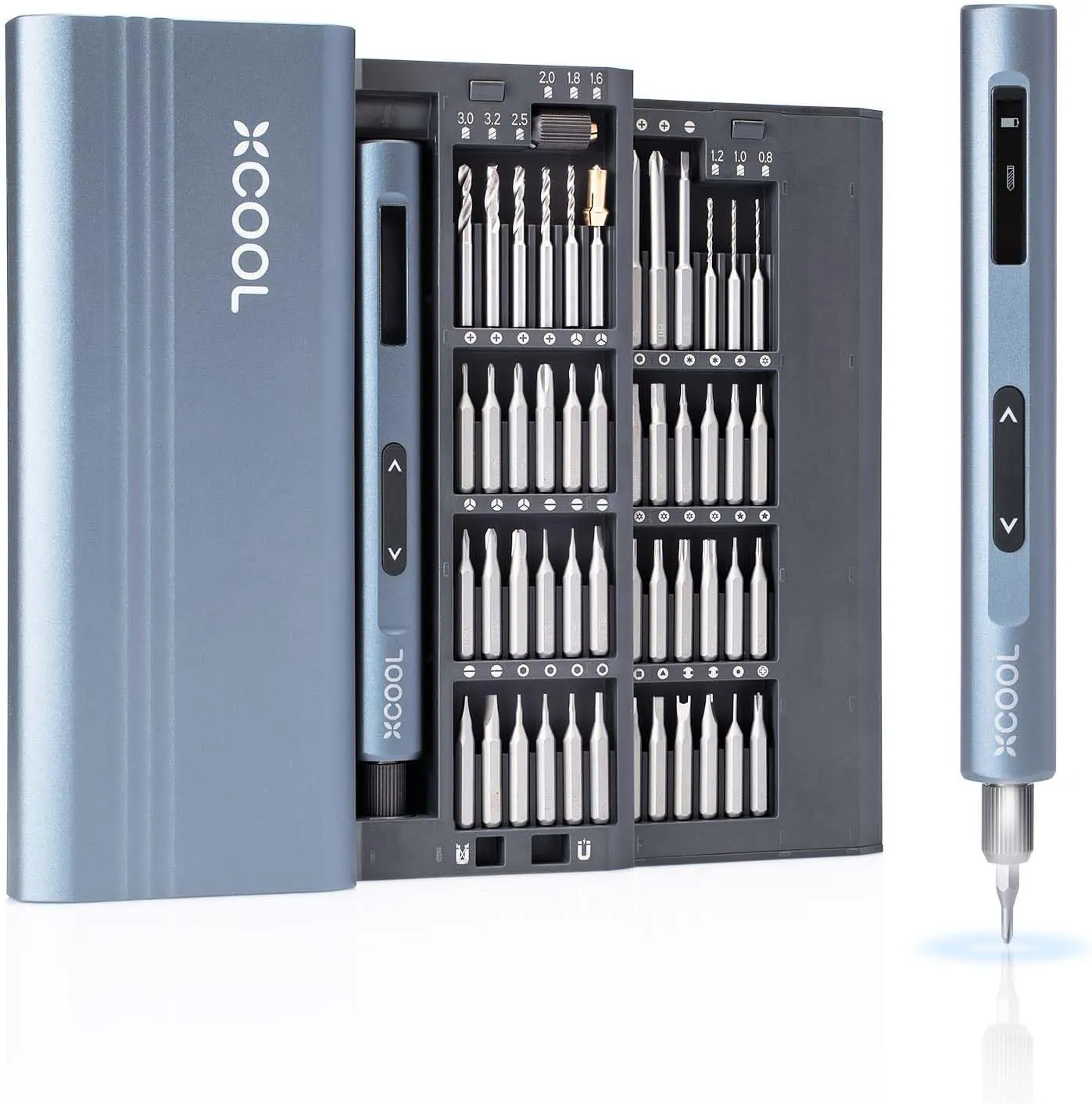 Mini Electric Screwdriver Set with Drill Bits, 52-in-1 400RPM 5 Torque Settings Precision Electric Screwdriver, 48 Magnetic Bits, Pry Bar, Led, Tweezer, Mini Drill Set Cordless for Pc
