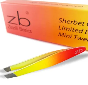 Mini Slant Tweezers - Best Tweezers for Eyebrow, Facial Hair Removal and your Precision Needs (Sherbet)