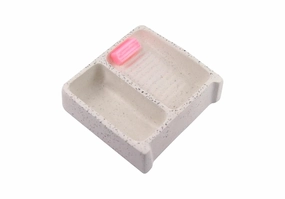 Mini Mexican Washboard for Makeup Brush Cleaner Handmade, Brush Cleaning, Washing Tool Cosmetic Brush Clanear, Mexican Lavaderito, Lavadero Miniatura Artesanal, Brush Washer (White)