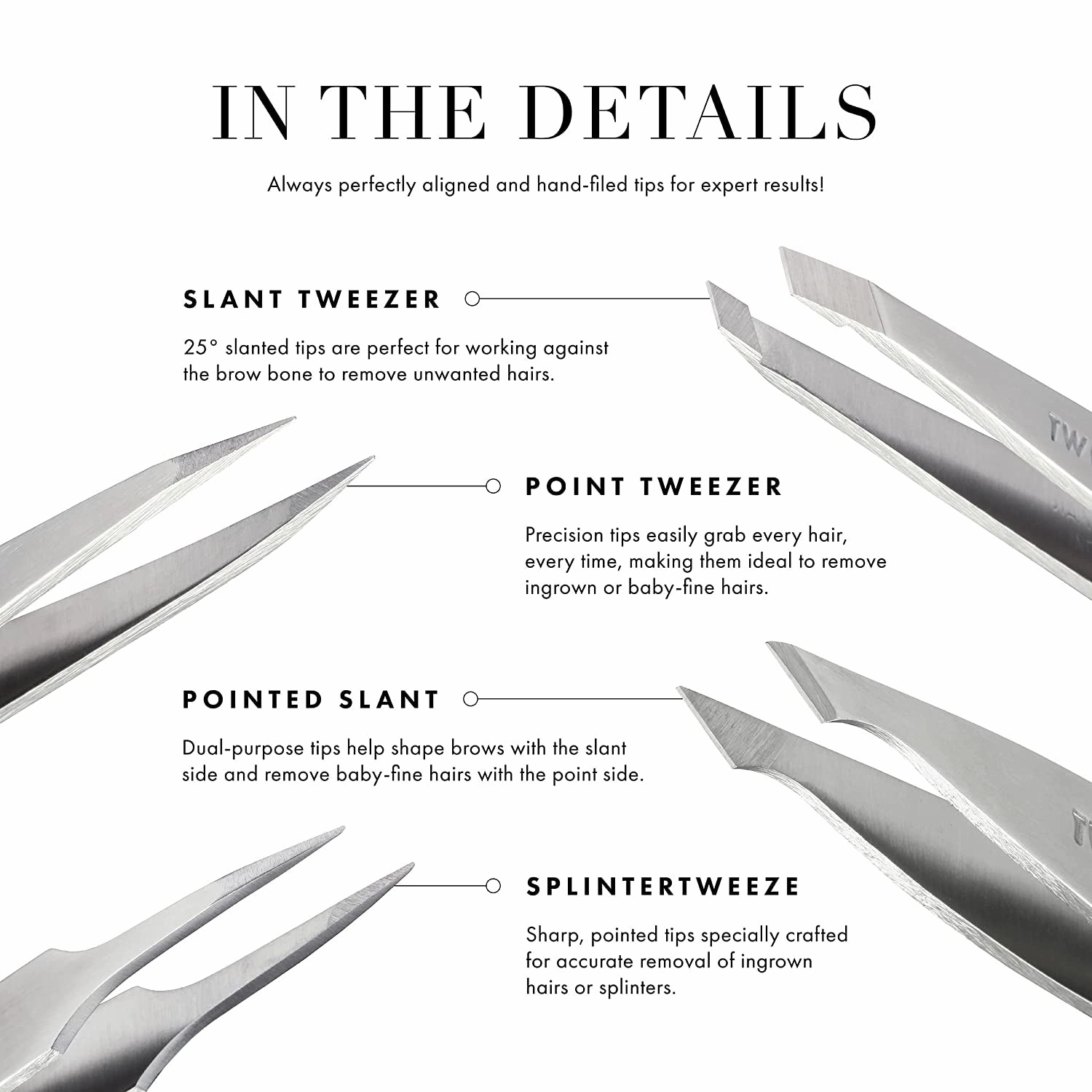 Mini Slant Tweezer - Tweezers for Eyebrows, Travel Tweezers for Eyebrows, Facial Hair, Ingrown Hair (Neon Pink)