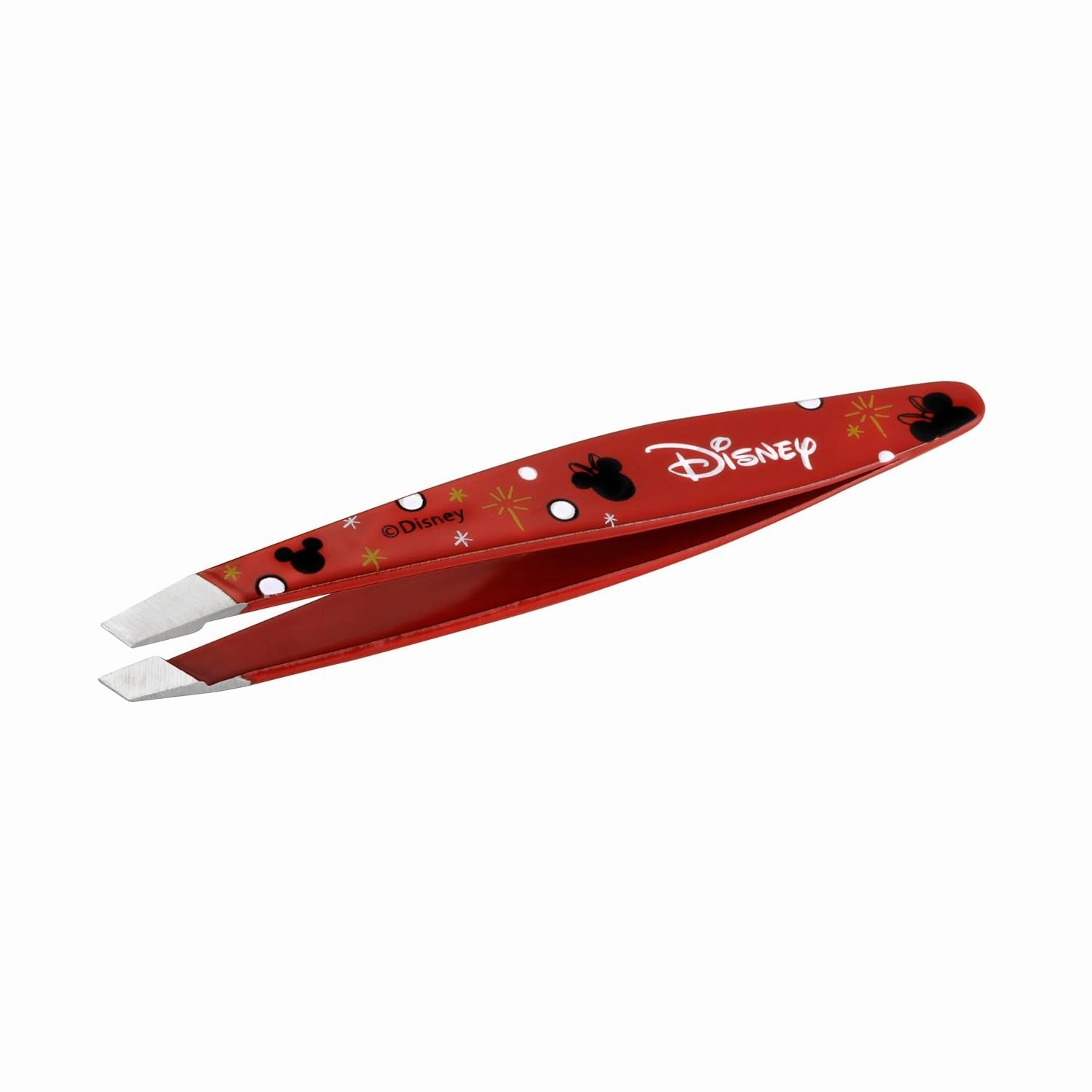 Mini Slant Tweezer - Tweezers for Eyebrows, Travel Tweezers for Eyebrows, Facial Hair, Ingrown Hair (Neon Pink)