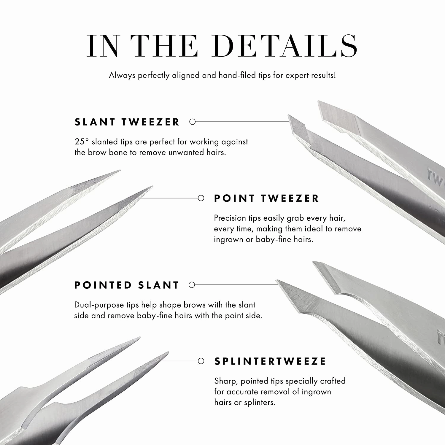 Mini Slant Tweezer - Tweezers for Eyebrows, Travel Tweezers for Eyebrows, Facial Hair, Ingrown Hair (Neon Pink)